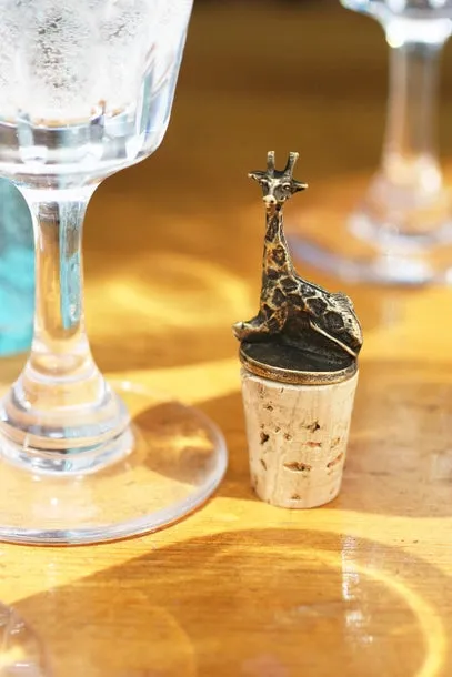 Brass Giraffe Wine Bottle Topper