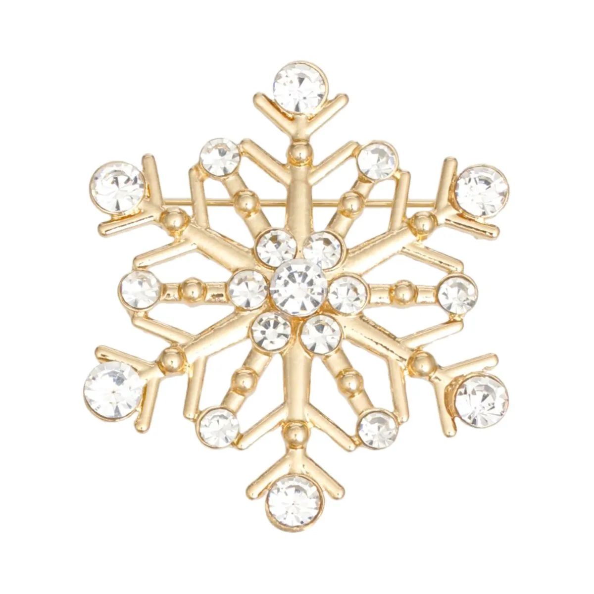 Brooch Stellar Snowflake Gold Pin for Women