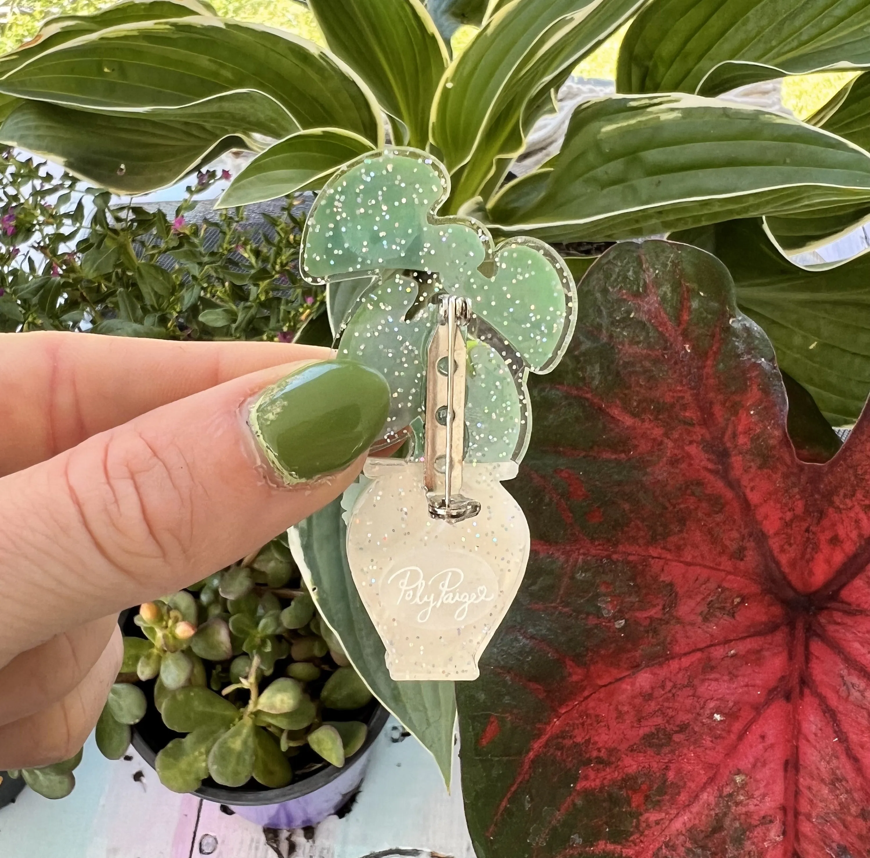 Caladium Pot Brooch