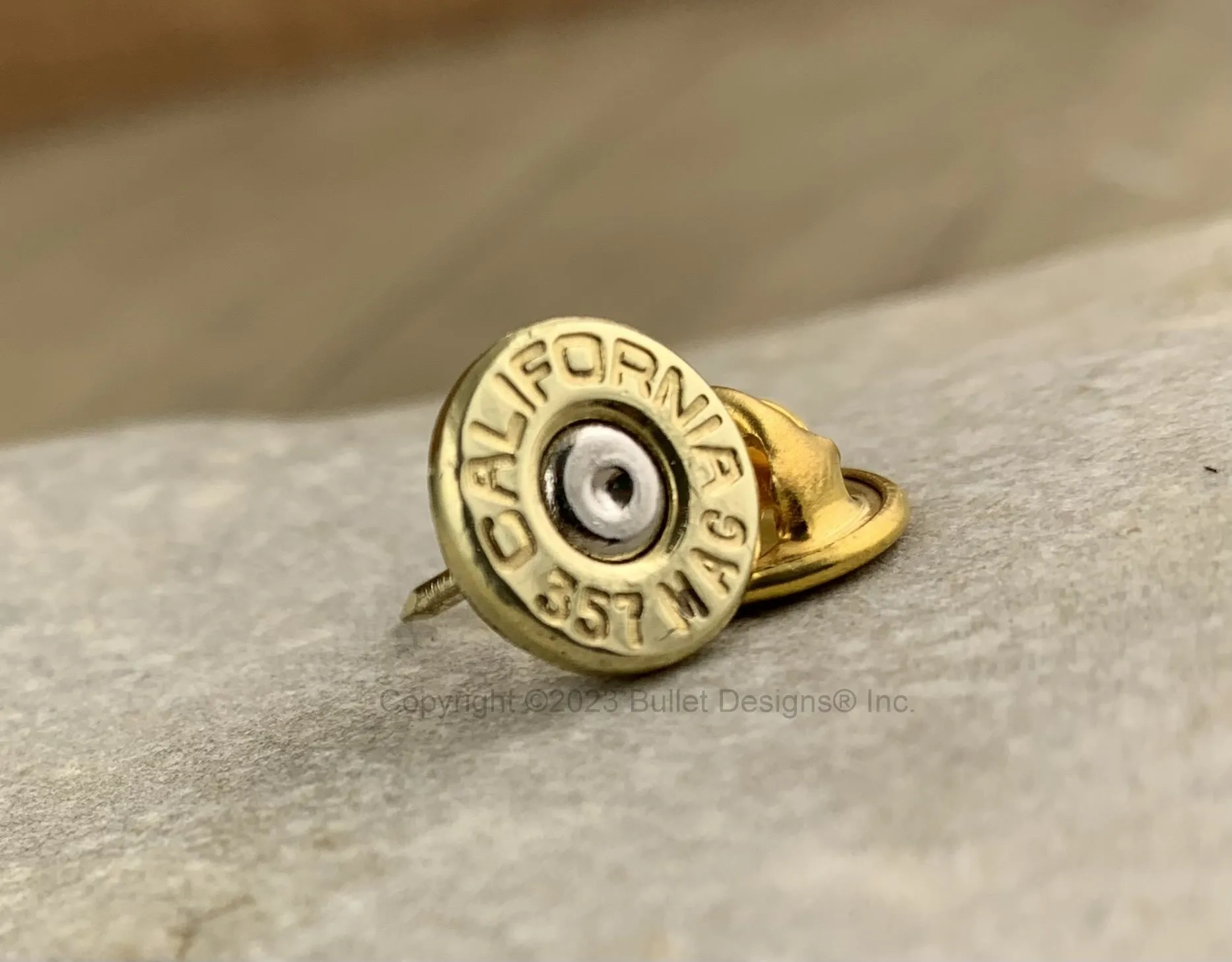 California 357 Magnum Bullet Tie Tac, Brass, Bullet Tie Tack