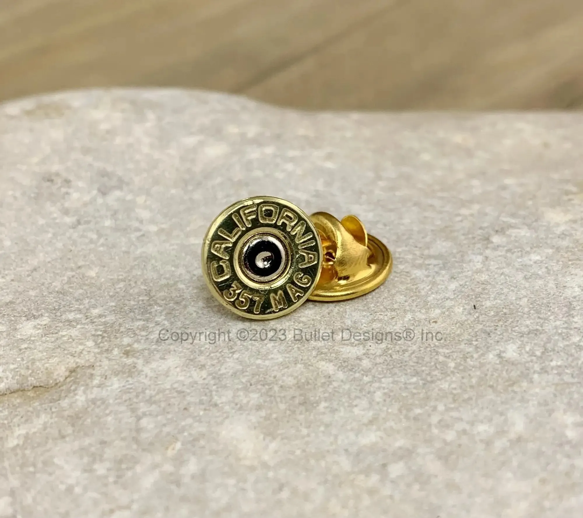 California 357 Magnum Bullet Tie Tac, Brass, Bullet Tie Tack