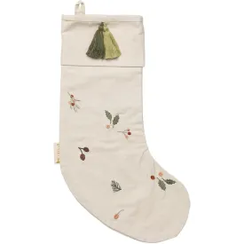 Christmas Stocking | Yule Greens Embroidery - Natural by Fabelab