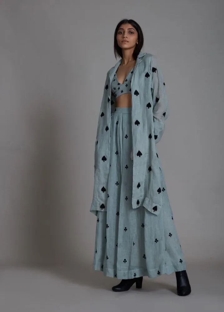 Club Cover Lehenga Set- Blue