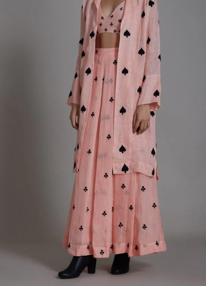 Club Cover Lehenga Set- Pink