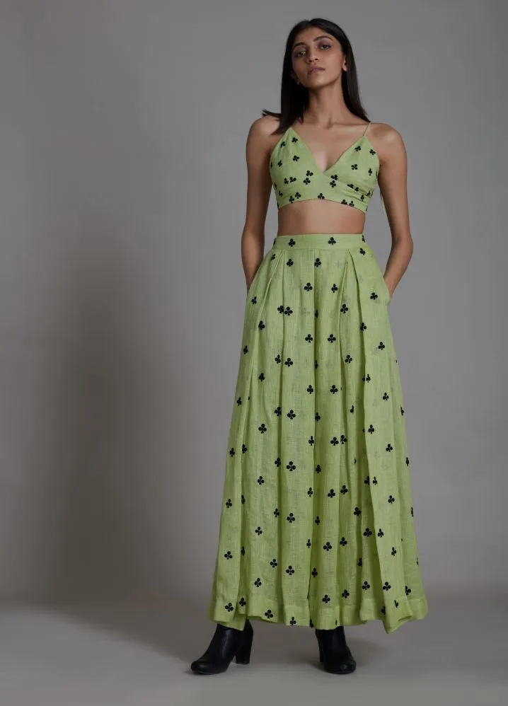 Club Lehenga- Green