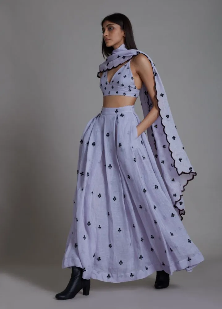 Clubs Counter Lehenga Set- Lavender