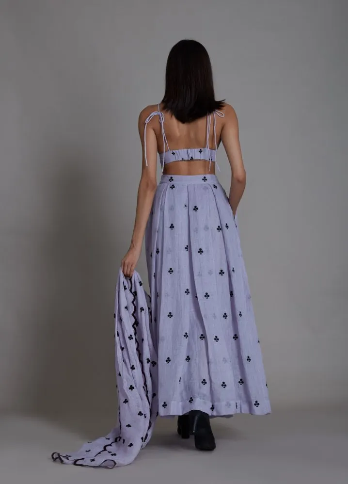 Clubs Counter Lehenga Set- Lavender
