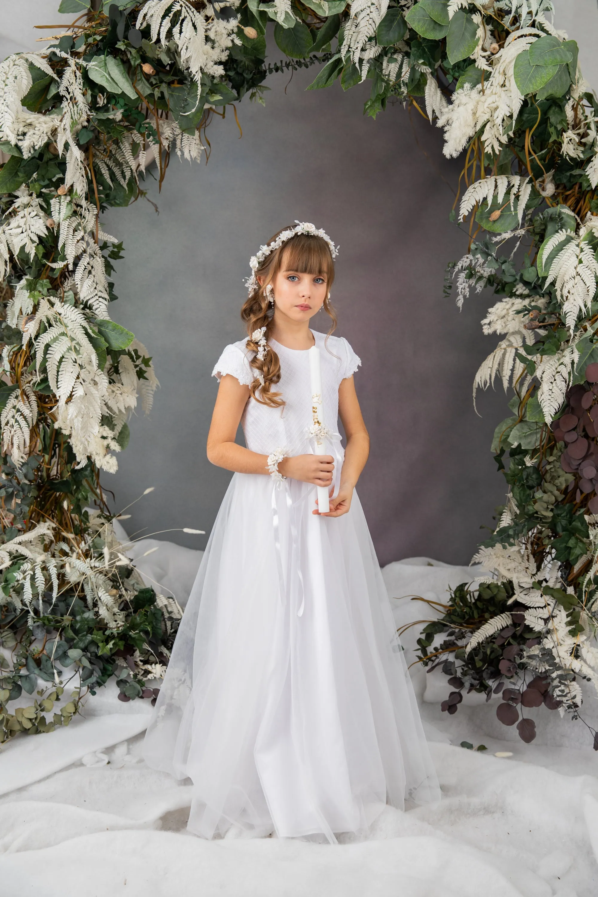 Communion Set - garland/earrings/bracelet/candle decor