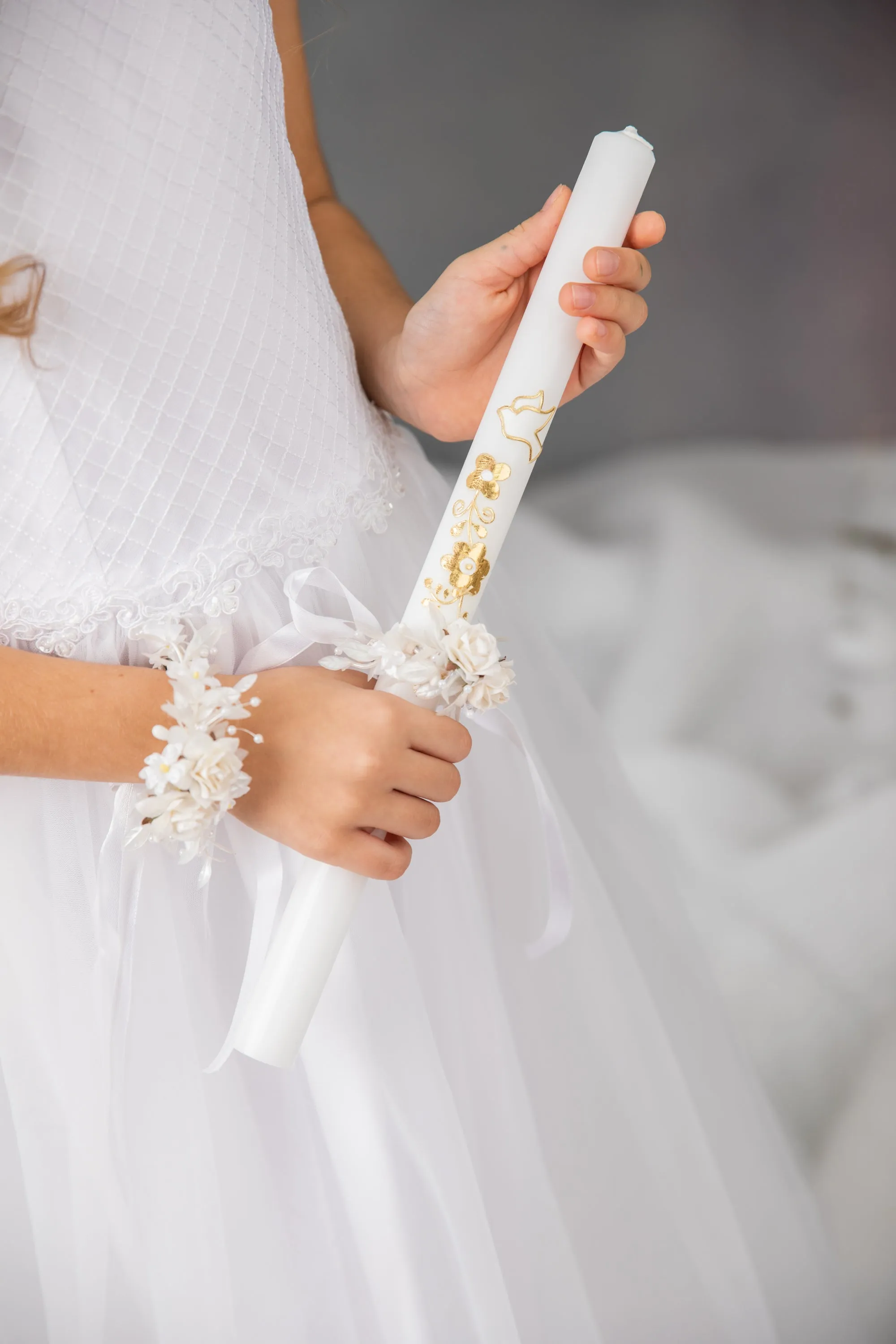 Communion Set - garland/earrings/bracelet/candle decor