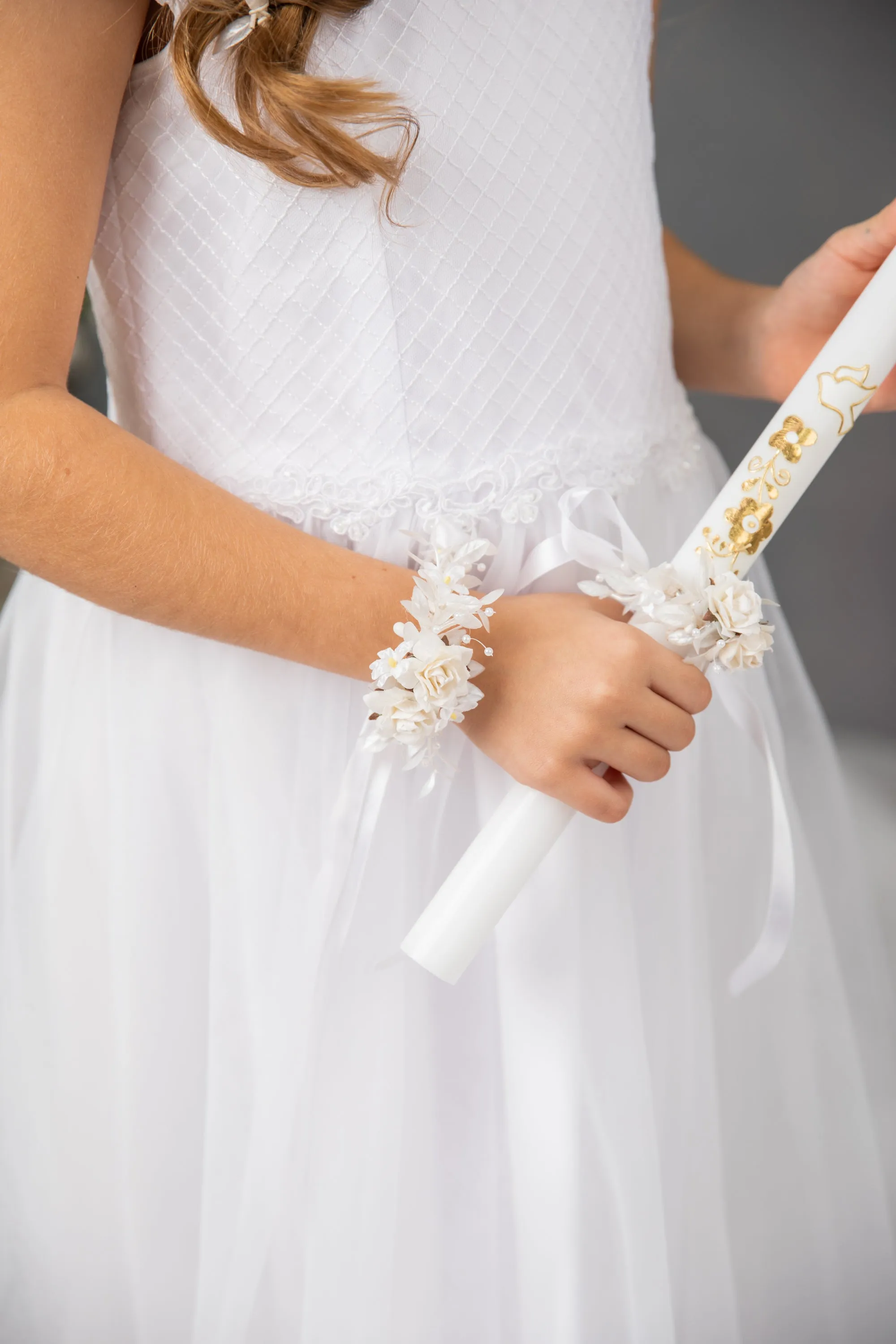 Communion Set - garland/earrings/bracelet/candle decor