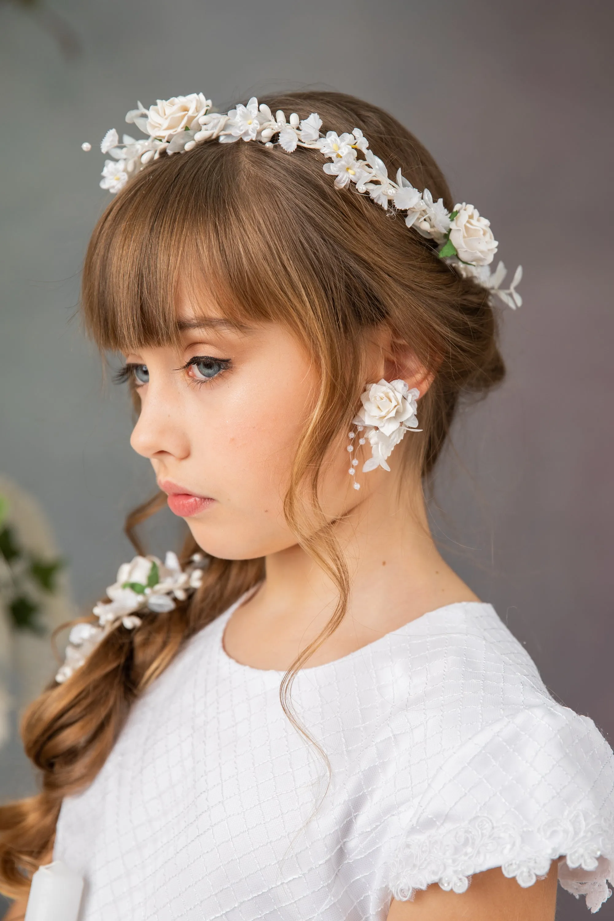 Communion Set - garland/earrings/bracelet/candle decor
