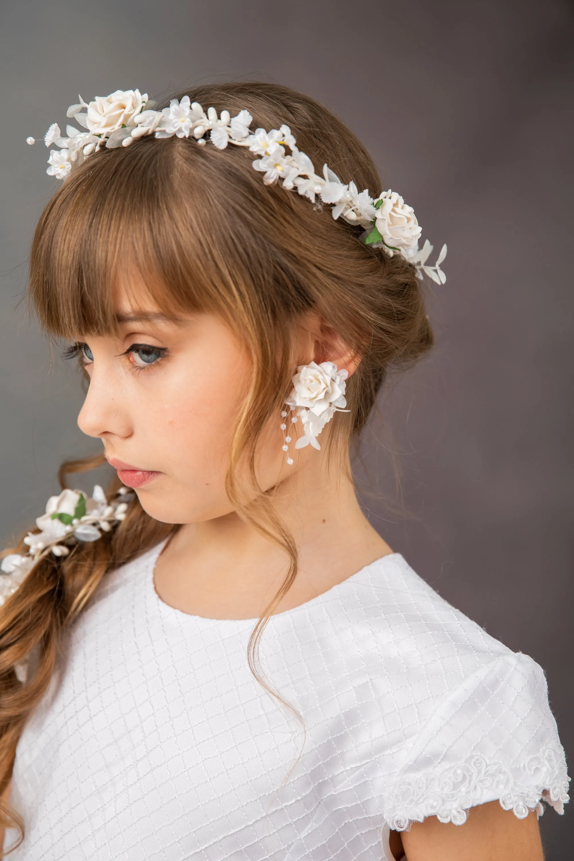 Communion Set - garland/earrings/bracelet/candle decor