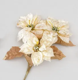 Cream poinsettia glitter spray