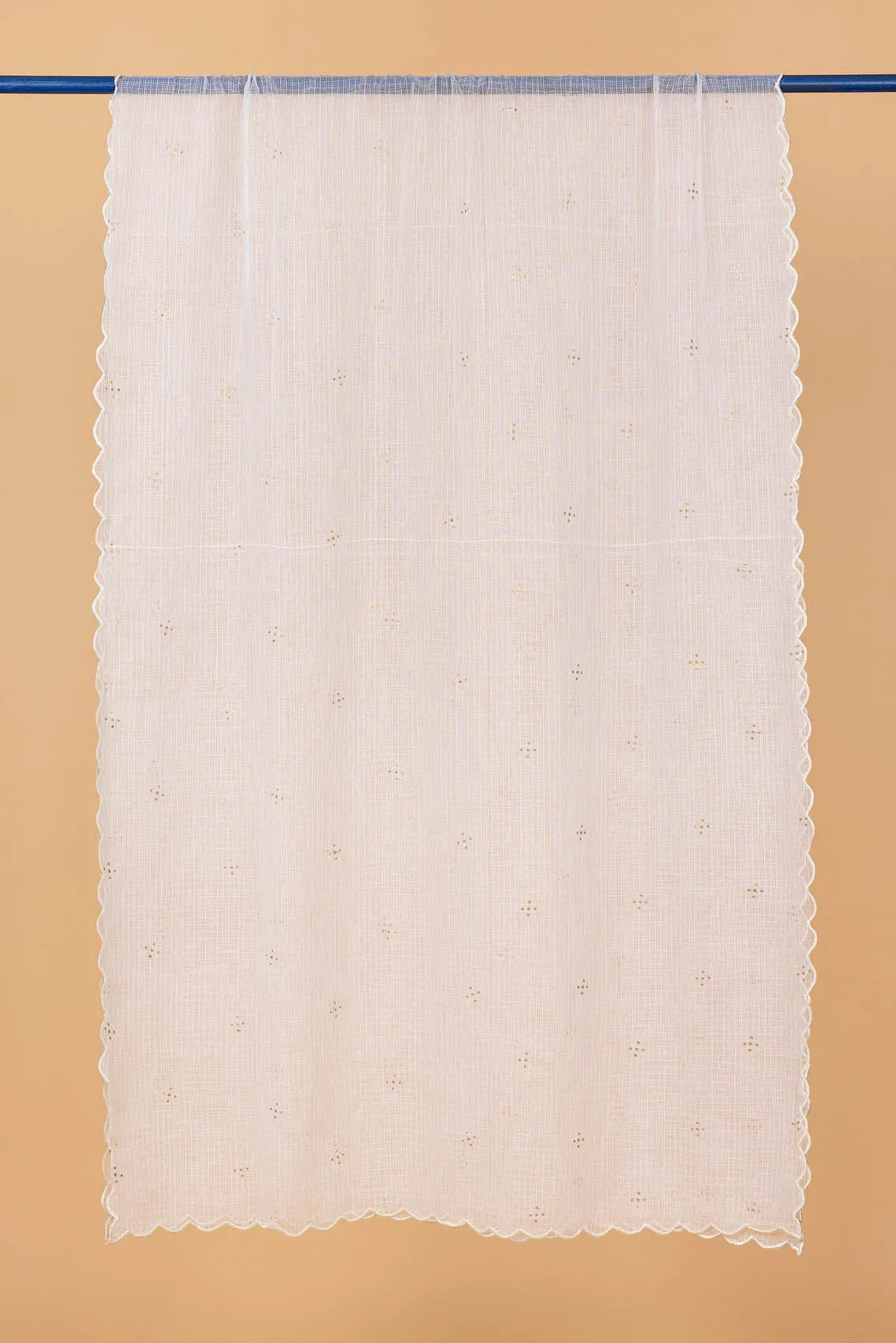 Cream Scalloped Dupatta