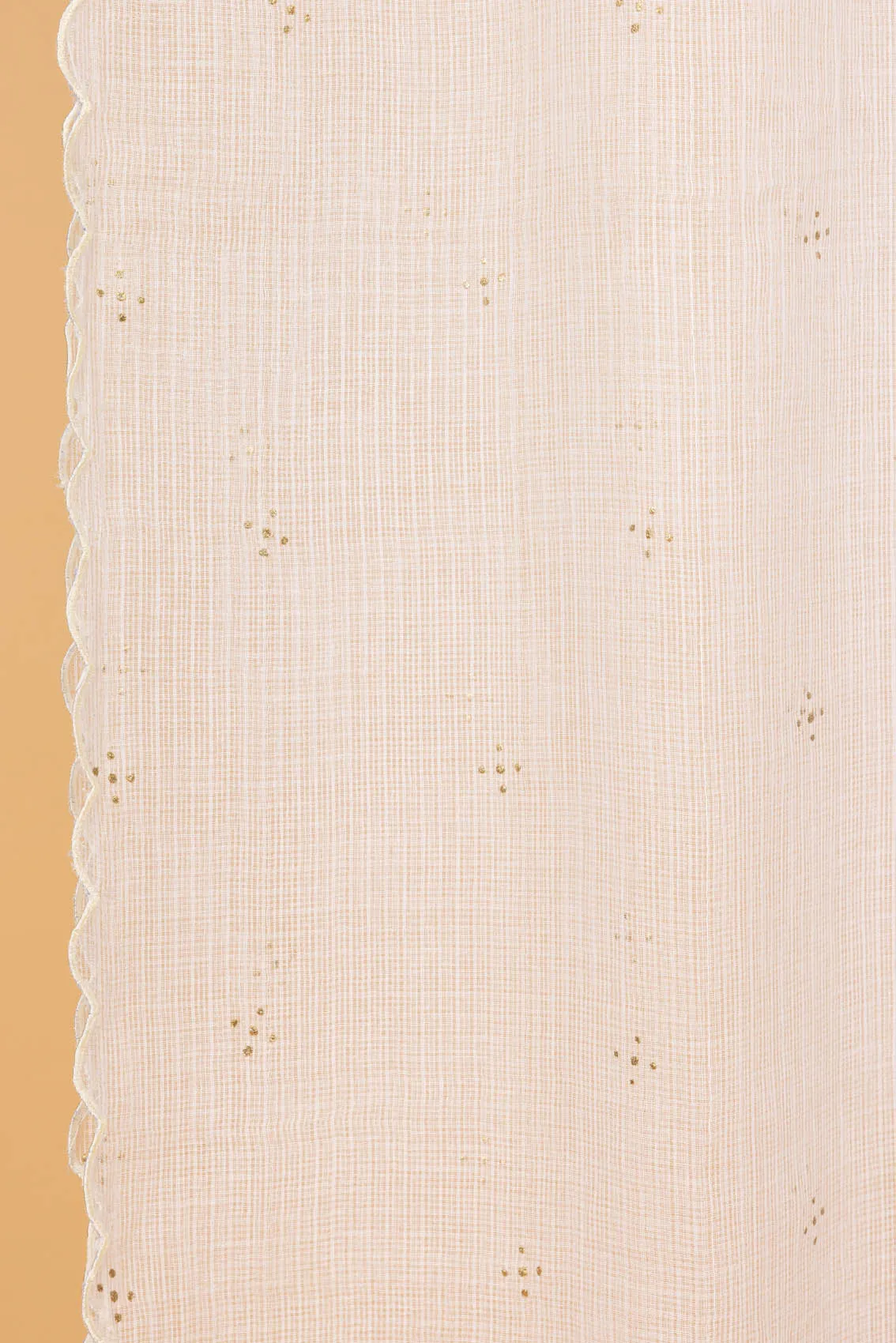 Cream Scalloped Dupatta