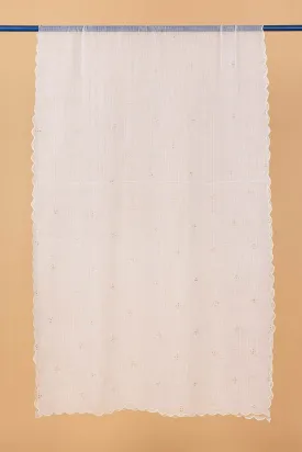 Cream Scalloped Dupatta