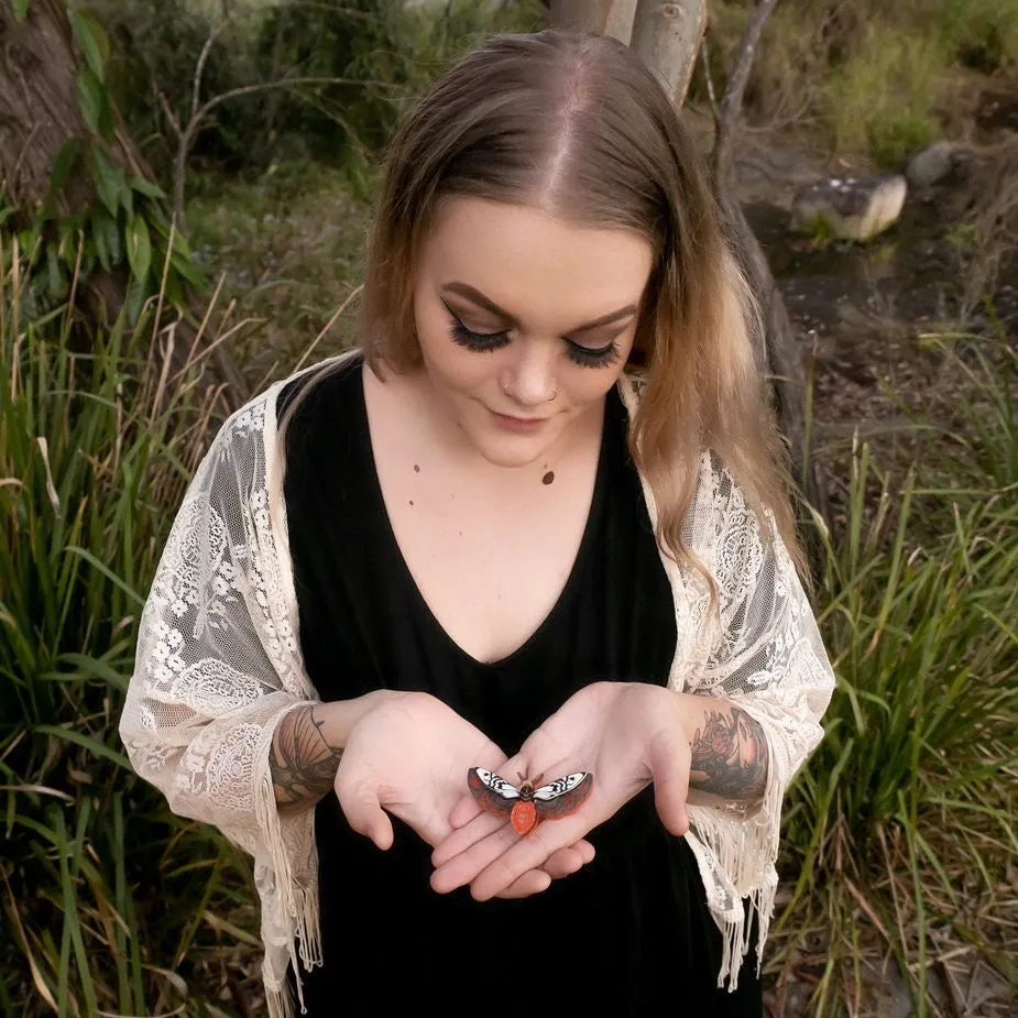Death moth - Brooch