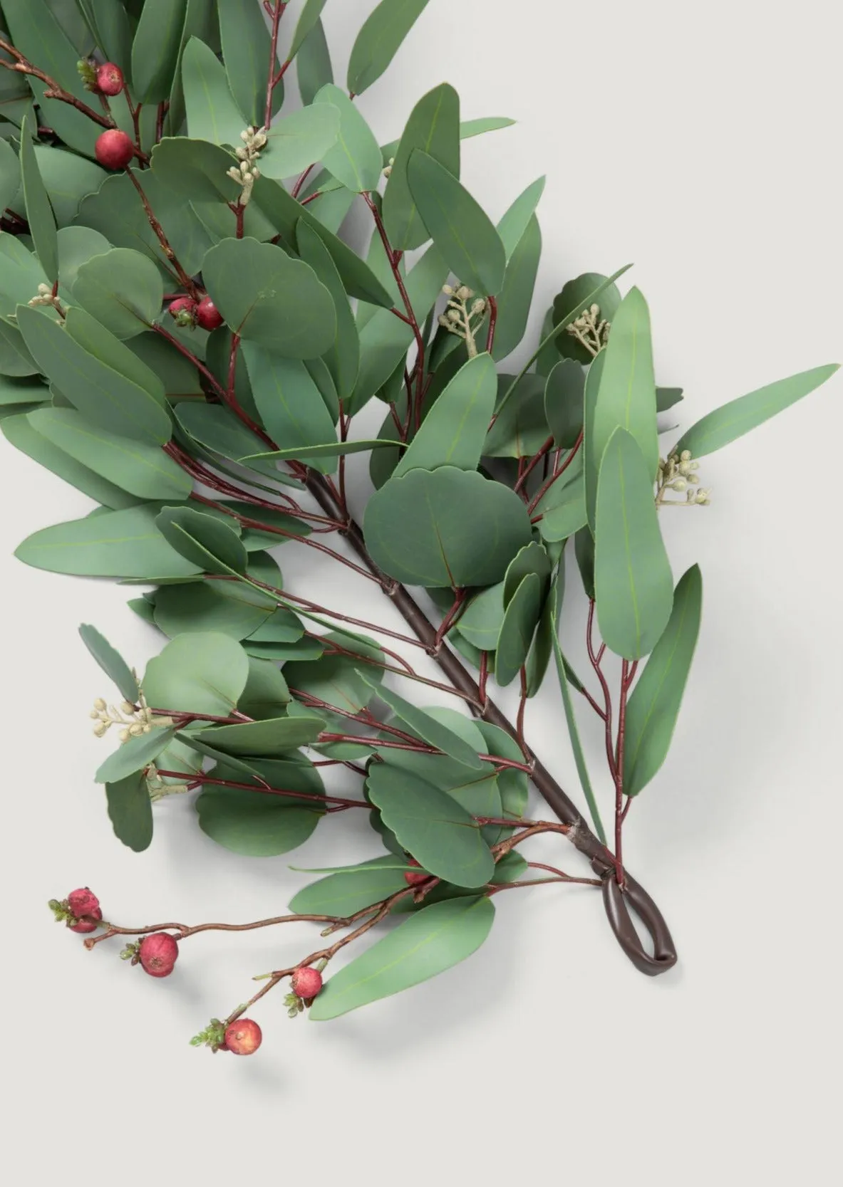 Deluxe Faux Seeded Eucalyptus Garland with Burgundy Berries - 60"