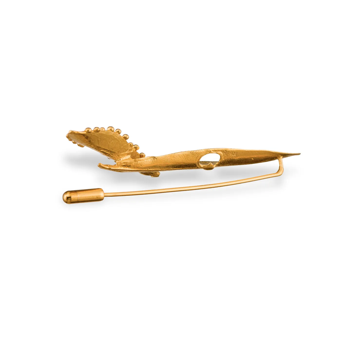 Demitra - two leaves - brooch - silver 925 - gold plated