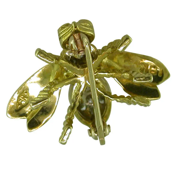 Diamond Bee Brooch