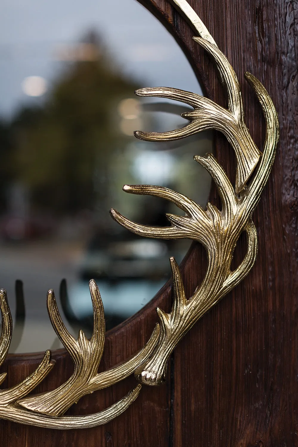 Eric   Eloise Collection Rustic Gold Deer Antler Sculpture Metal Holiday Wreath