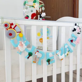 Farm Animals Name Bunting/Garland - Light Blue