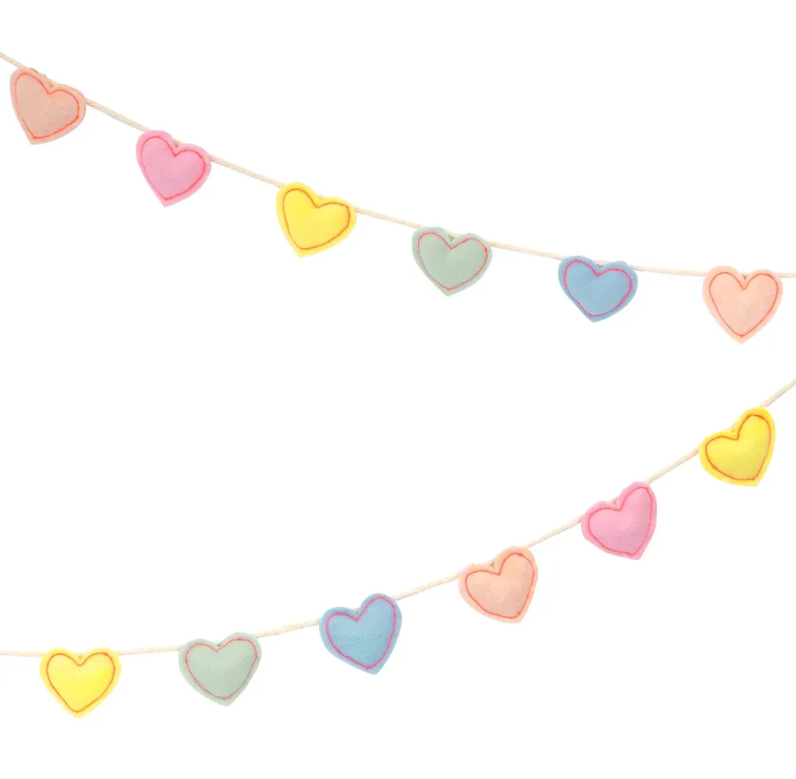 felt heart garland