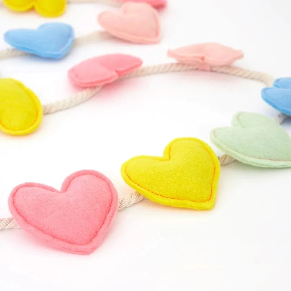 felt heart garland