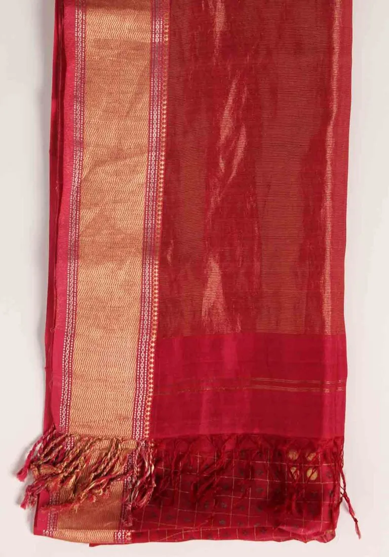Festive Beauty Handblock Printed Chanderi Dupatta