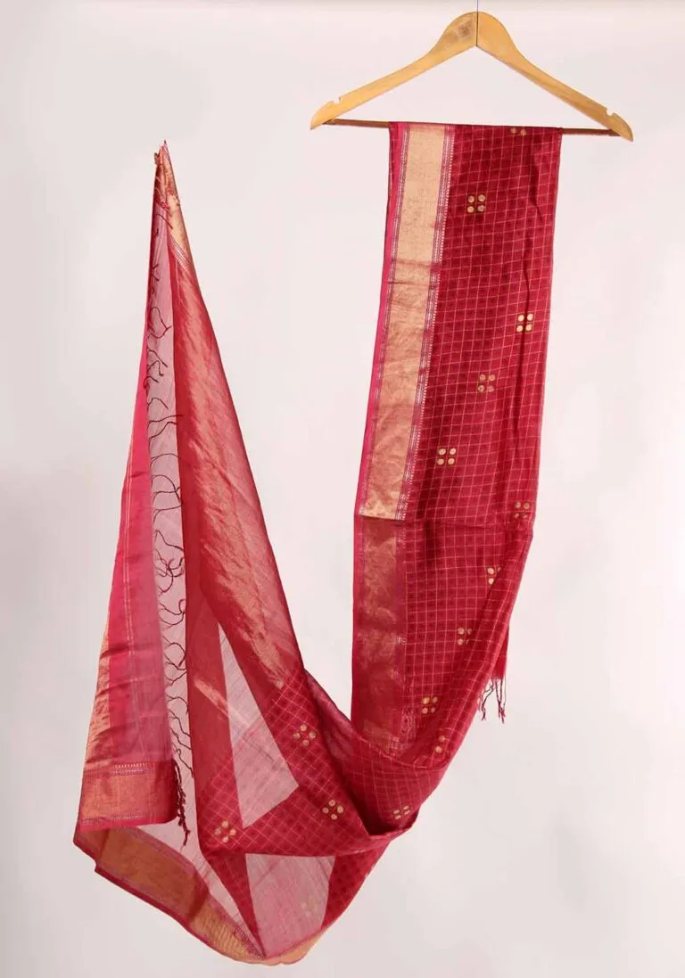 Festive Beauty Handblock Printed Chanderi Dupatta