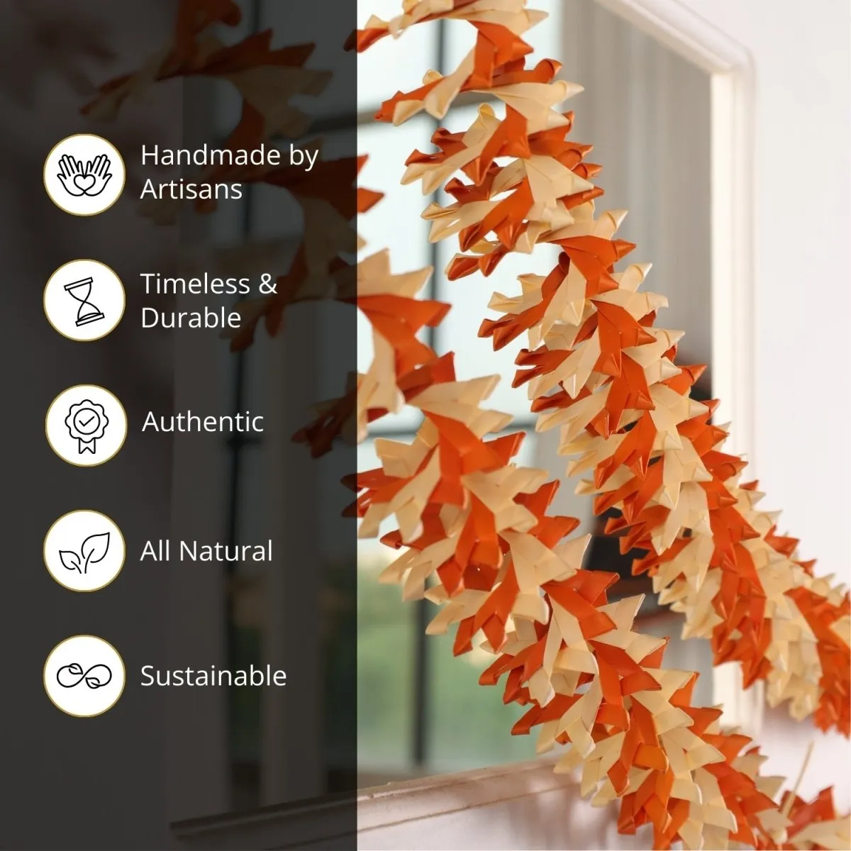 Festive Door Hangings Off-White & Orange | Festive Decor Items | Handmade in India