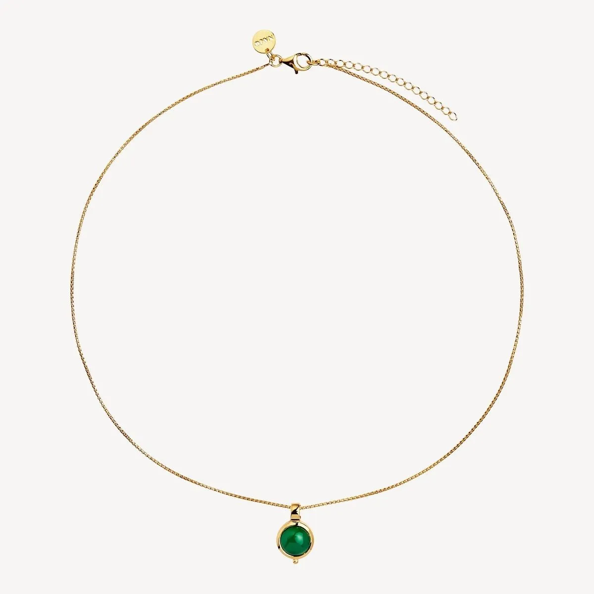 Garland Yellow Gold Green Onyx Necklace