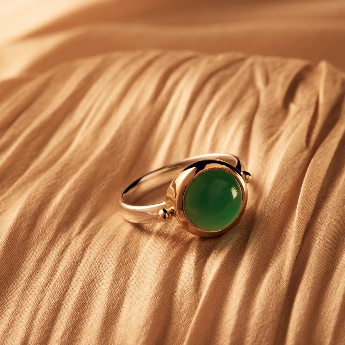Garland Yellow Gold Green Onyx Ring