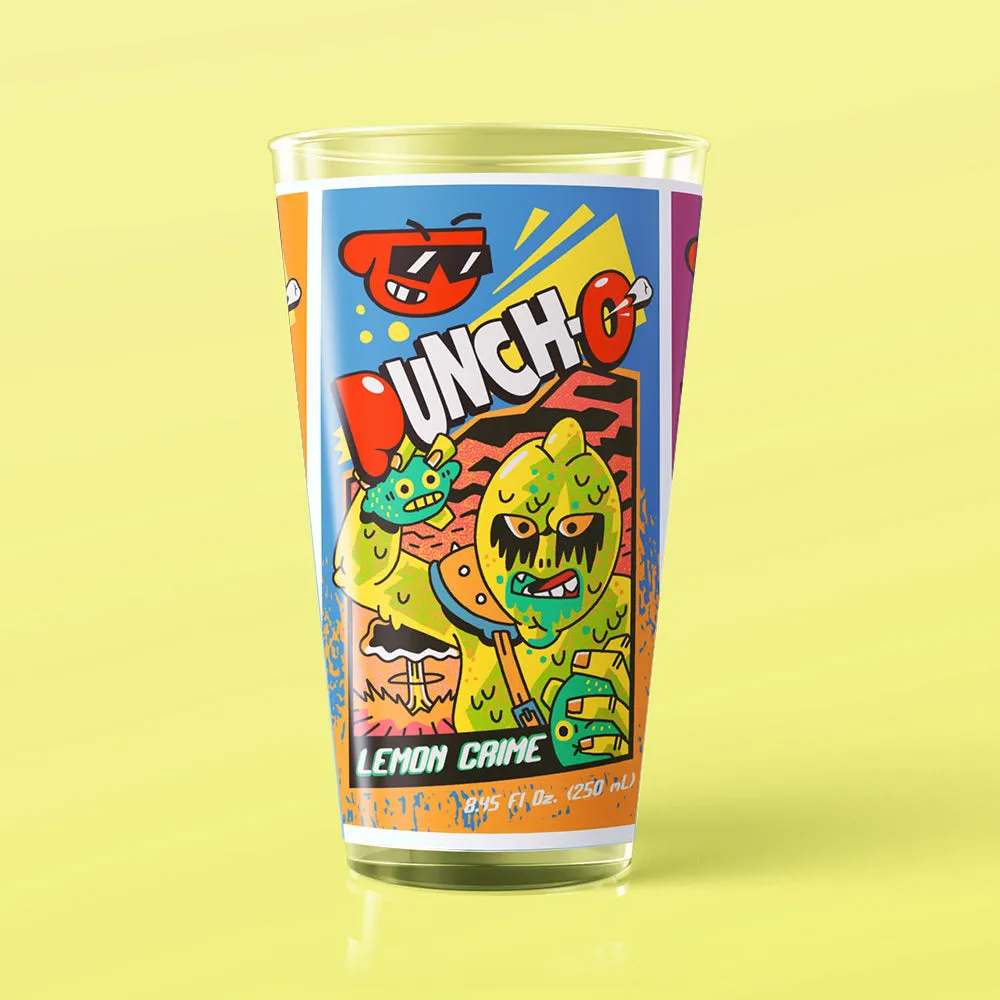 Durable Grounded PUNCH-O Pint Glass with Sturdy Base