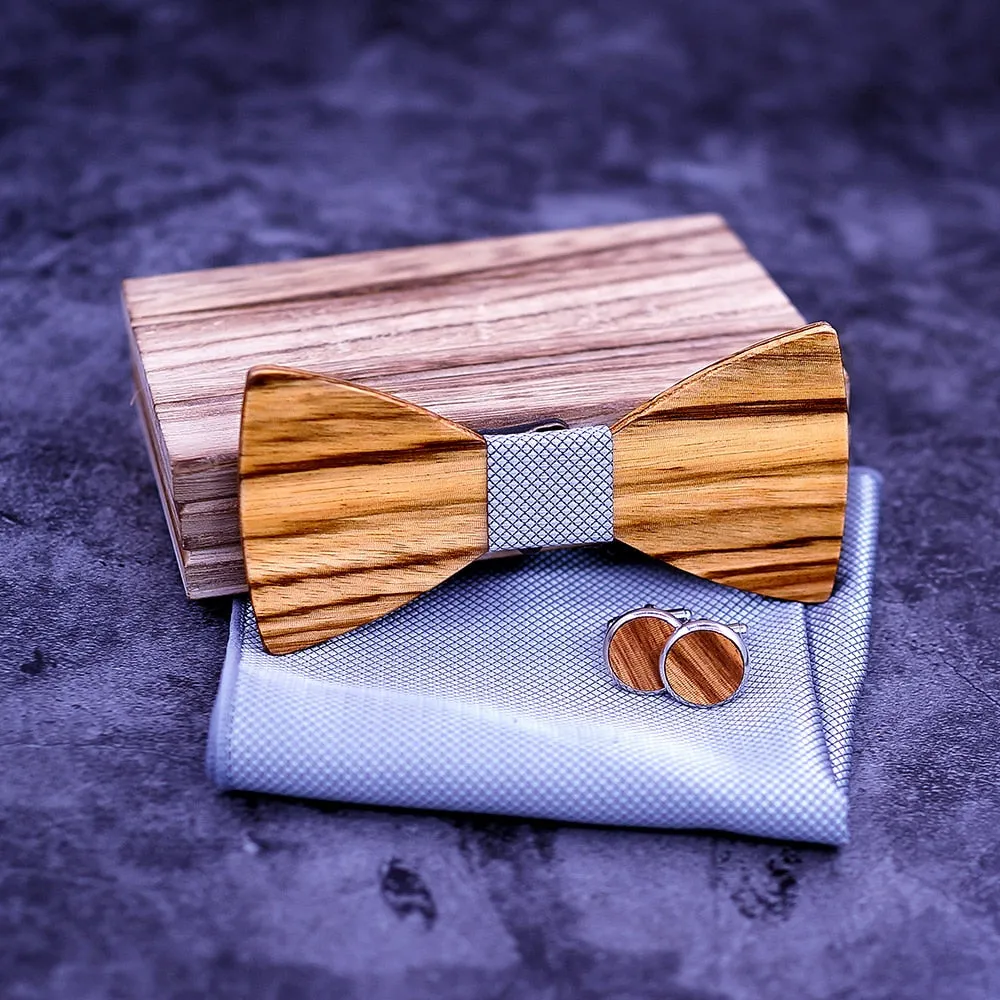Hector Wooden Bow Tie Set