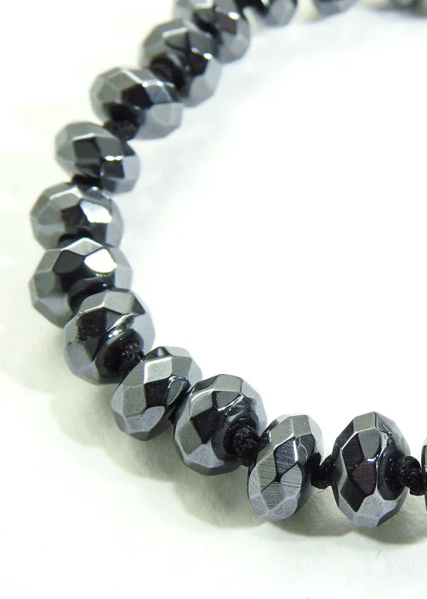 Hematite Faceted Rondelle Bracelet
