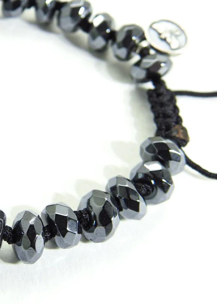 Hematite Faceted Rondelle Bracelet