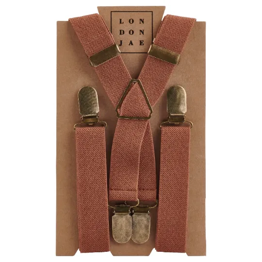 Honey Bow Tie with Light Brown Elastic Suspender Set