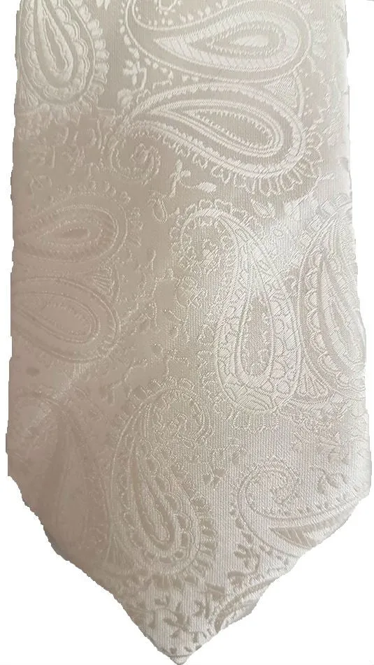 Hunter & Oak X-Long Green Print Tie Ivory