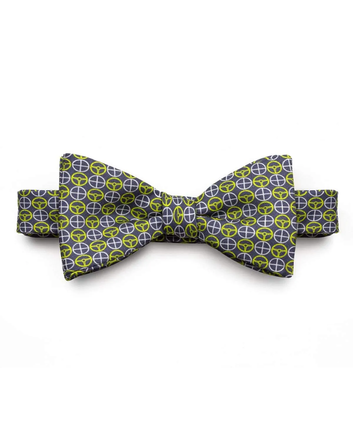 ICON - Silk Bow Tie - Grey/Yellow
