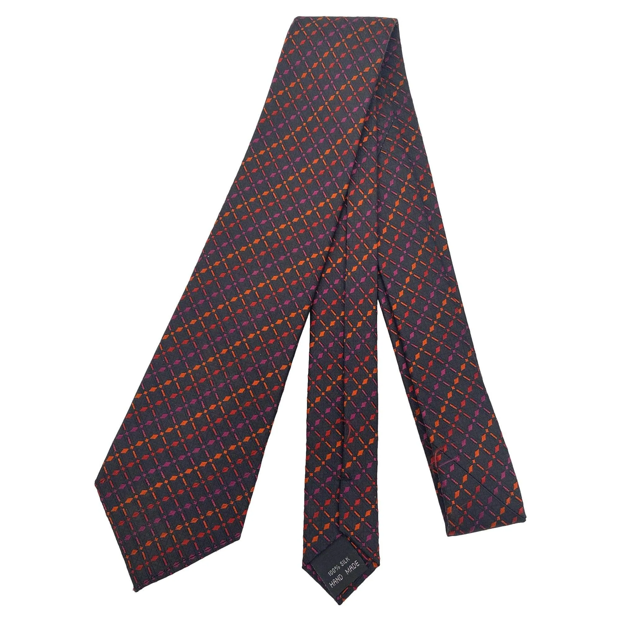 IMPERMEABLE Silk Cross Hatch Tie - Black & Red