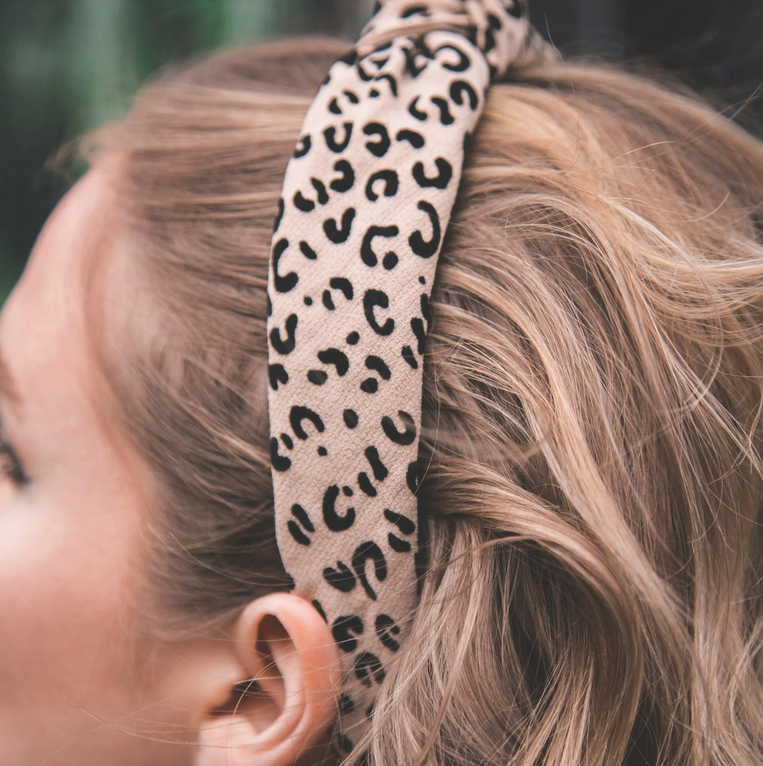 Inez Leopard Knot Headband - Natural