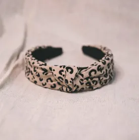 Inez Leopard Knot Headband - Natural