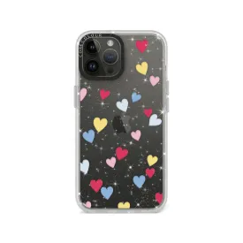 iPhone 12 Pro Flying Hearts Glitter Phone Case