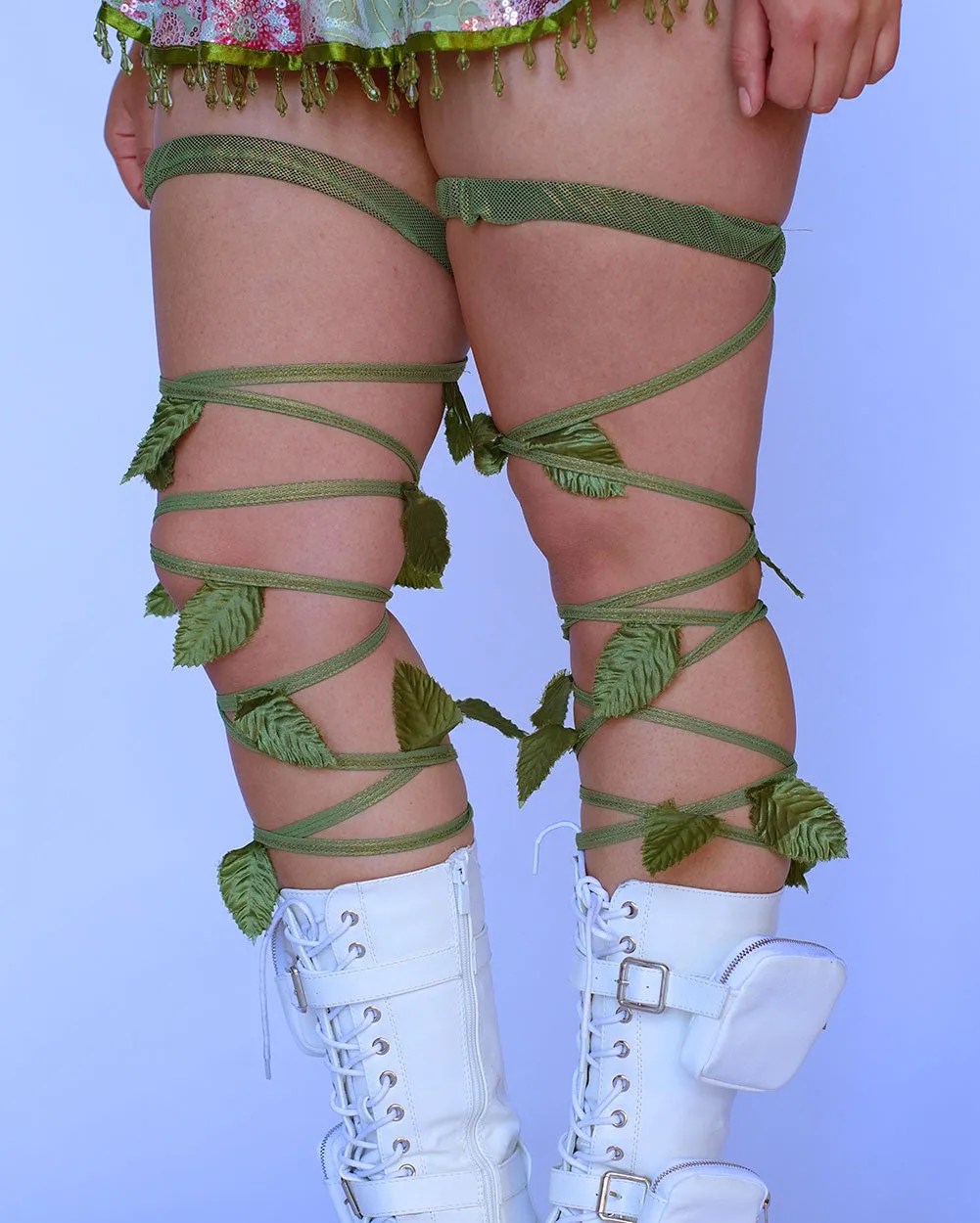 Ivy Shimmer Garter Leg Wraps