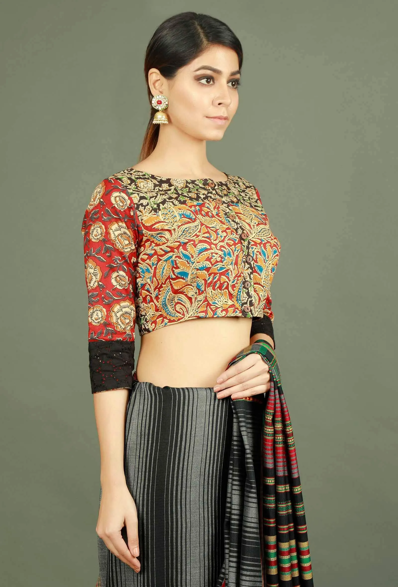 Kalamkari Patchwork Pure Cotton Blouse