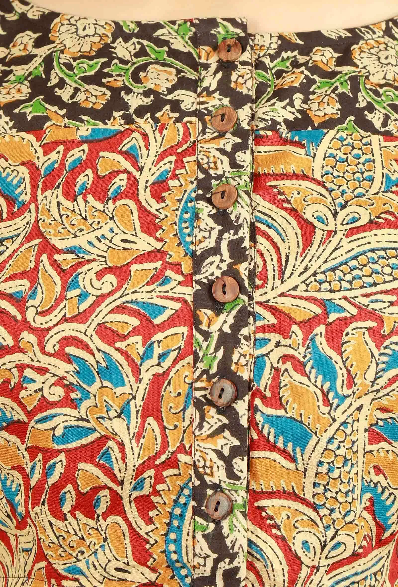 Kalamkari Patchwork Pure Cotton Blouse