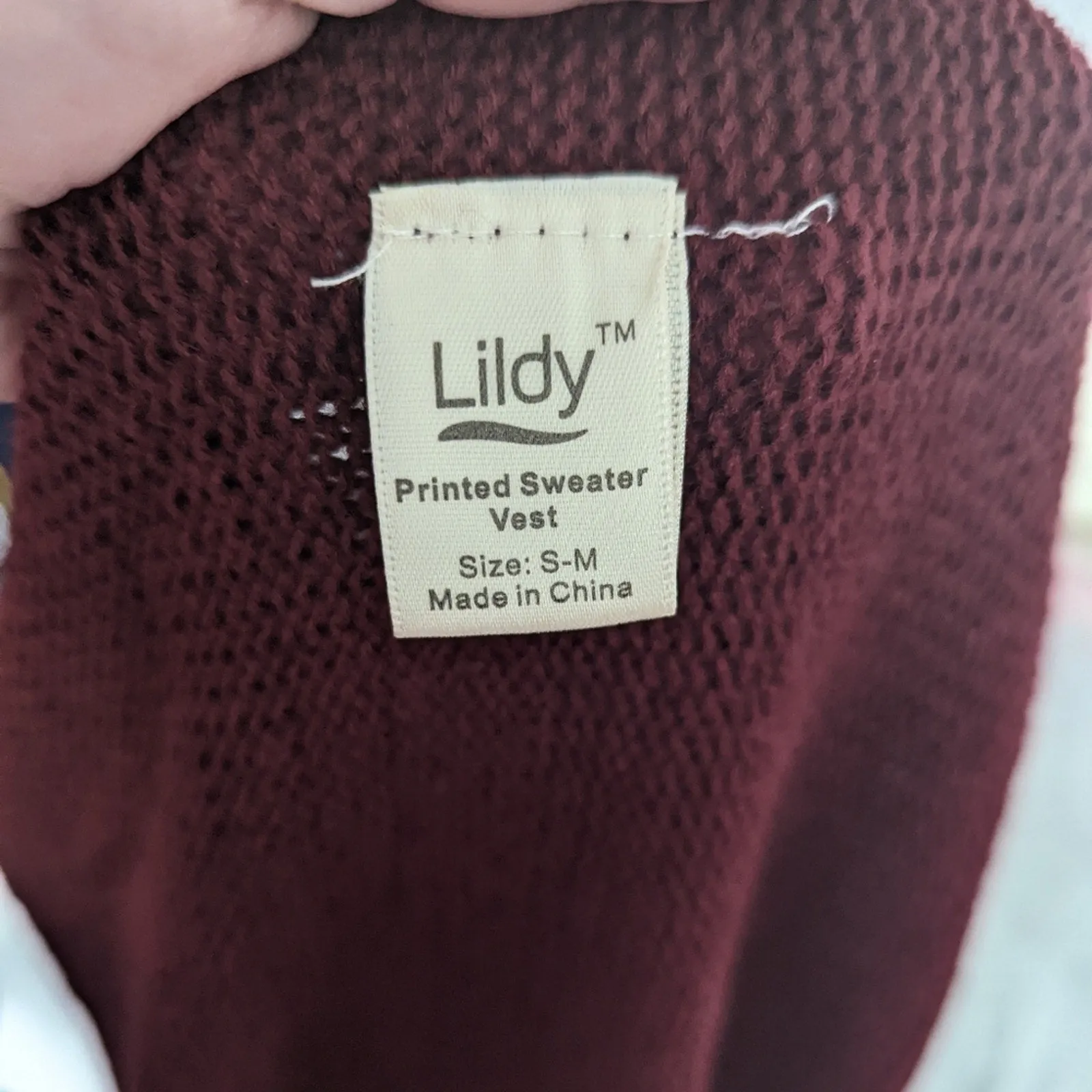 Lildy Printed Sweater Vest S/M