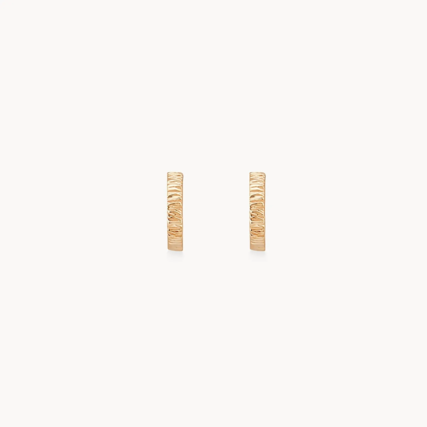 Little tree bark stability hoop - 14k yellow gold