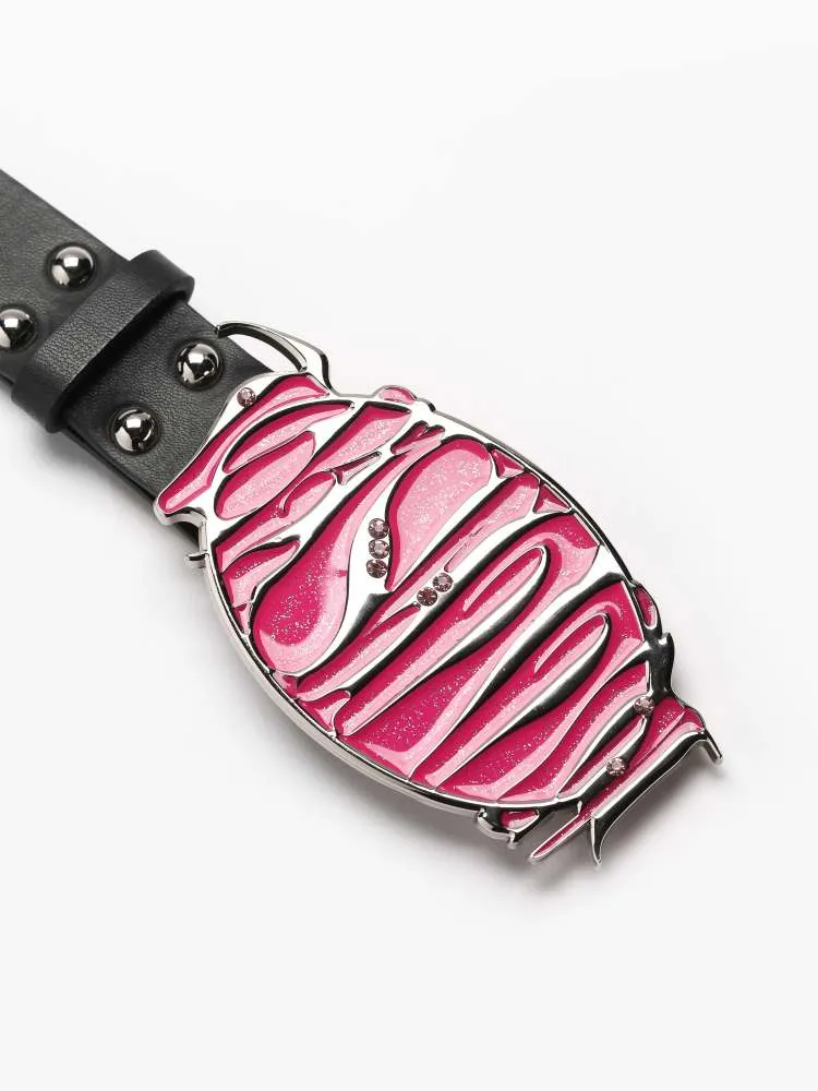 Logo Metal Plate Glitter Diamond Champion Belt【s0000008313】